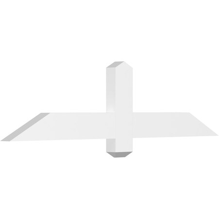 Ekena Millwork Eugene Architectural Grade PVC Gable Bracket, 48"W x 12"H x 2"D x 4"F, 6/12 Pitch GBP048X12X0204EUG00